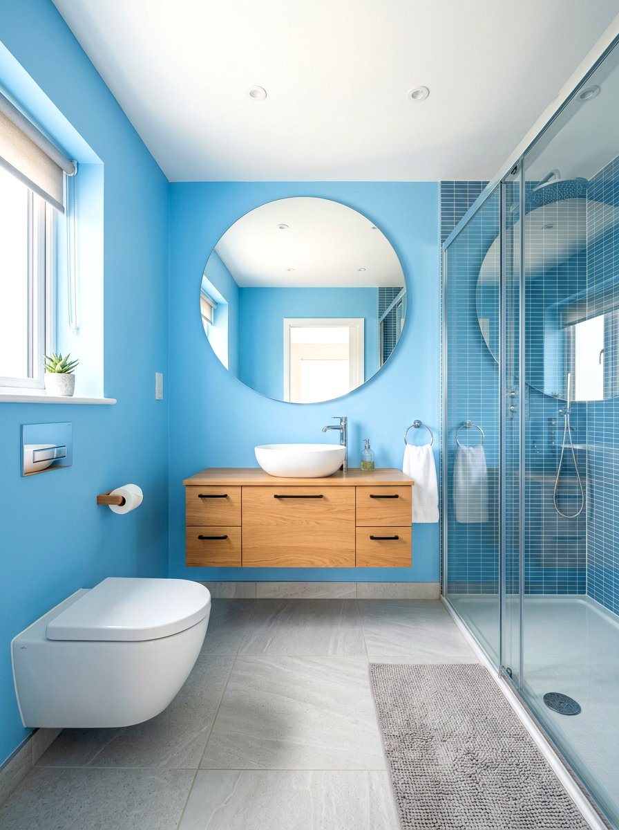 Sky Blue Small Bathroom - 30 blue bathroom ideas