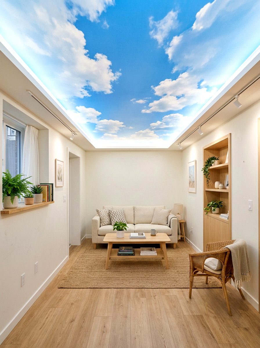 Sky Ceiling Mural - 30 small room mural ideas