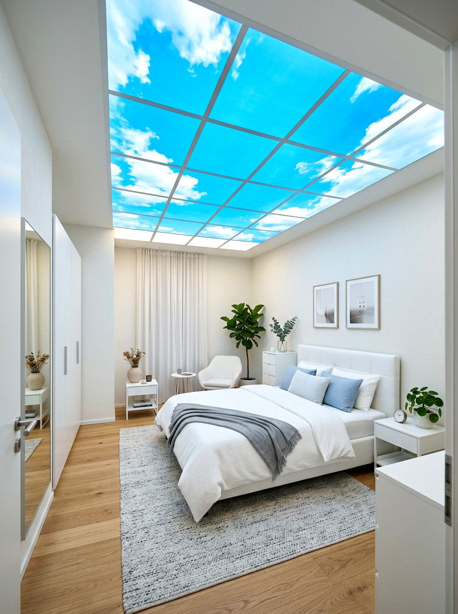 Sky panel ceiling light - 30 circadian bedroom lighting ideas