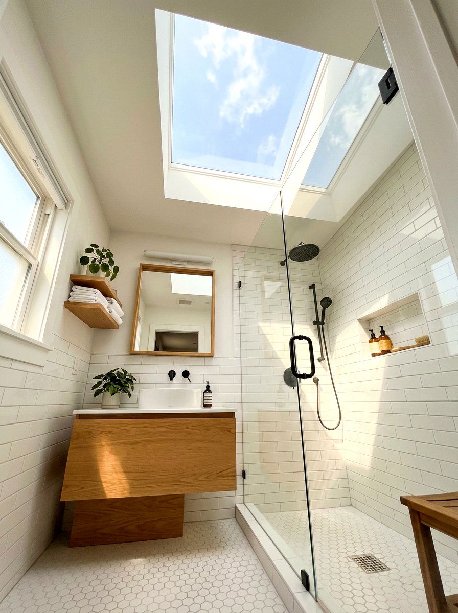 Skylight - 30 small bathroom ideas