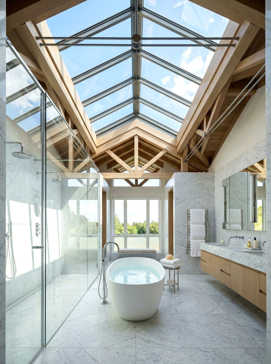 Skylight Bathroom - 30 dramatic bathroom ideas