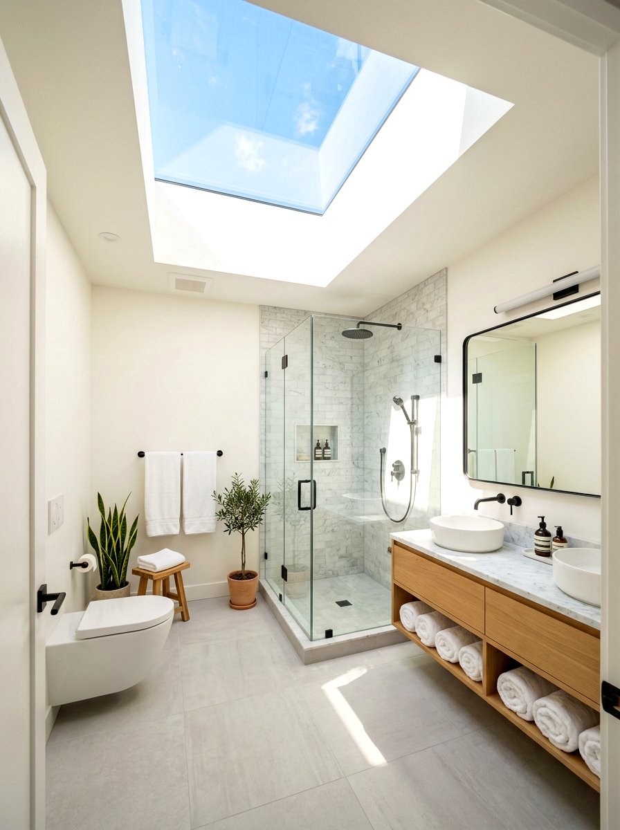 Skylight Bathroom Lighting - 30 condo bathroom ideas