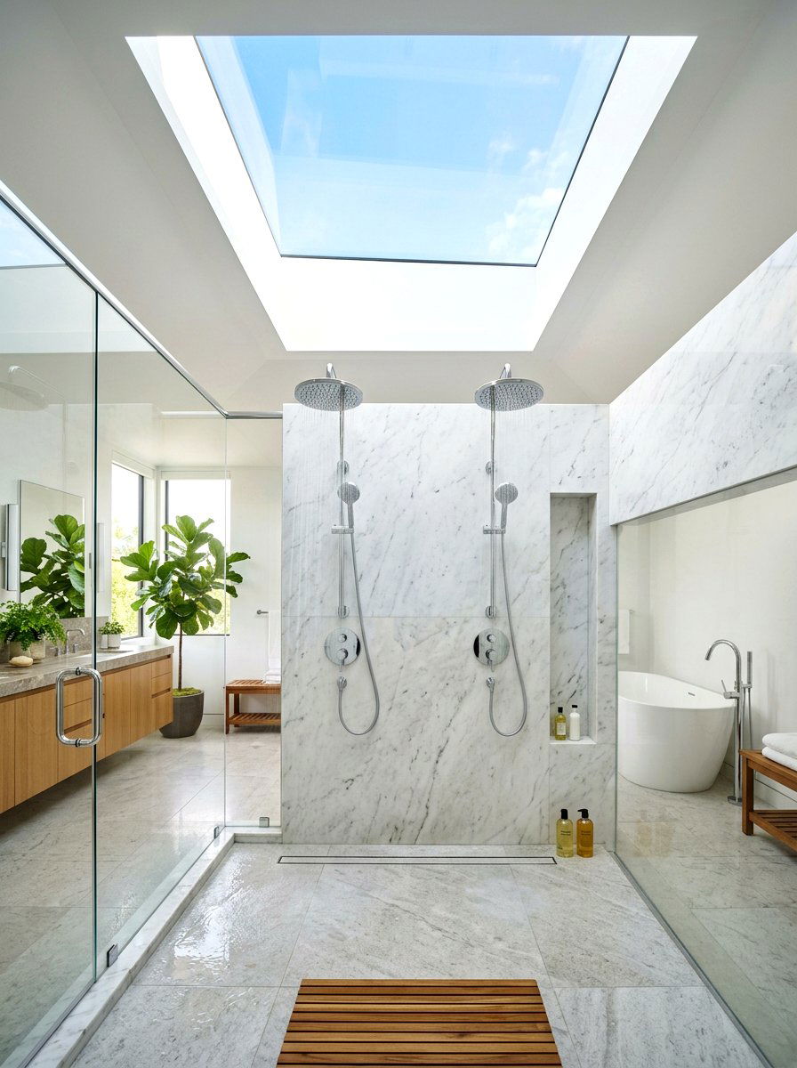 Skylight Double Shower - 30 double shower wall ideas