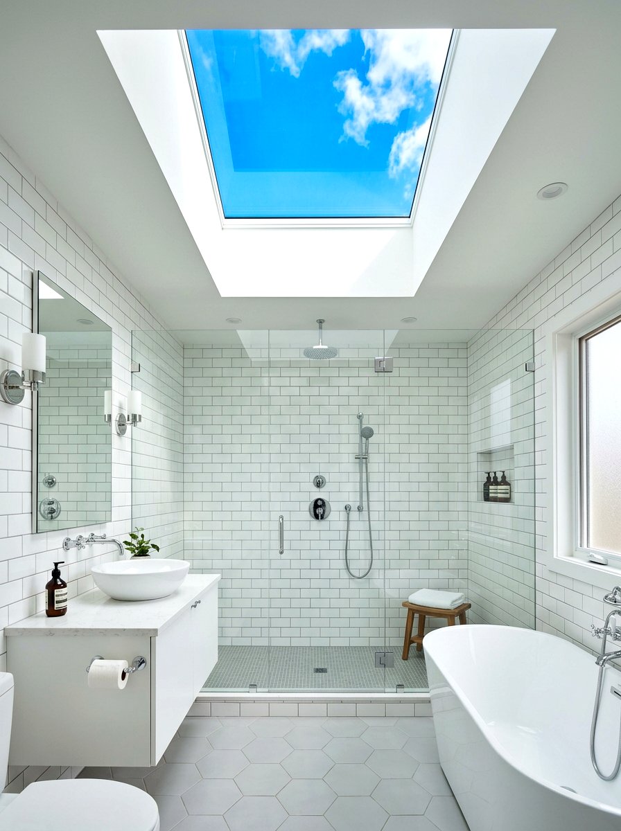 Skylight Focused Bathroom - 30 spa hotel bath ideas