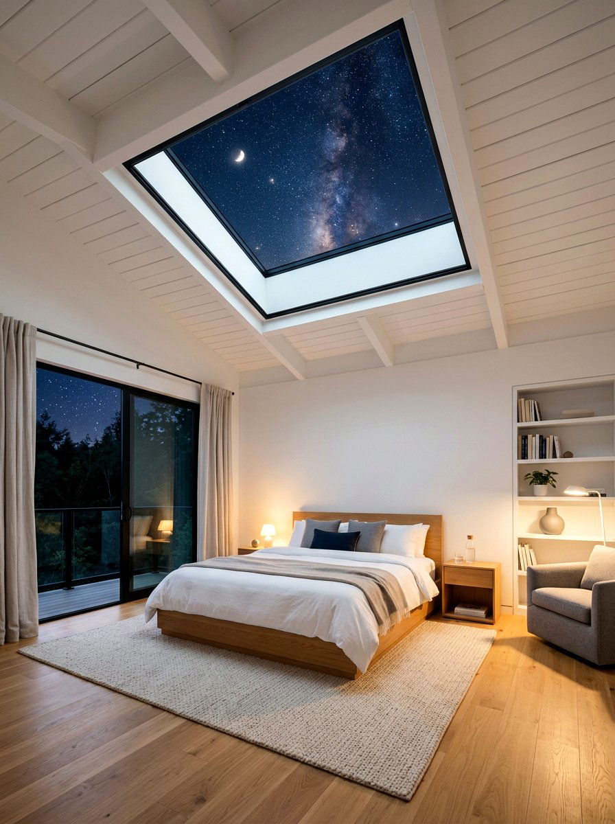 Skylight For Star Gazing - 30 phone free bedroom ideas