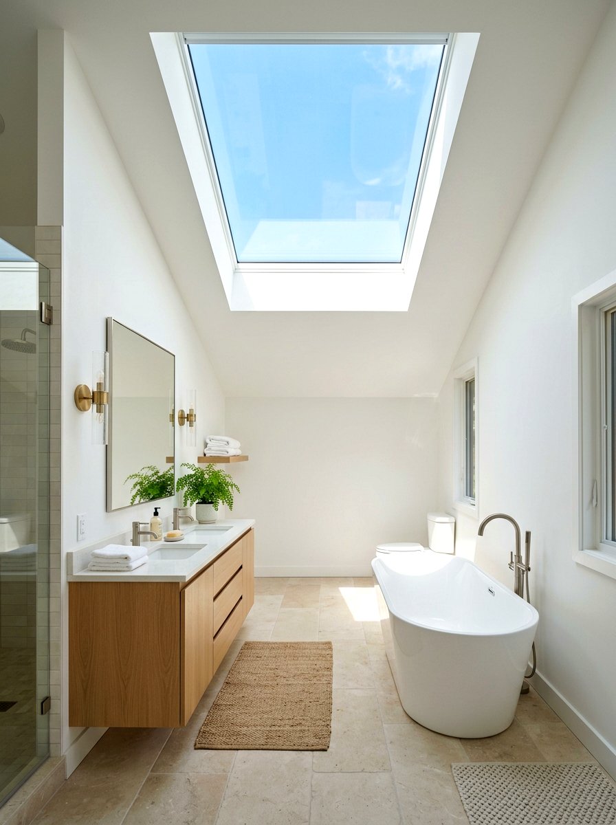Skylight In Bathroom - 30 guest bathroom ideas