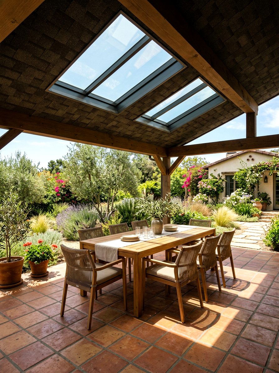 Skylight Integrated Solid Patio Roof - 30 transparent patio roof ideas