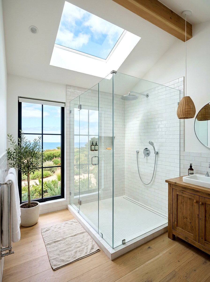 Skylight Shower - 30 bathroom shower ideas
