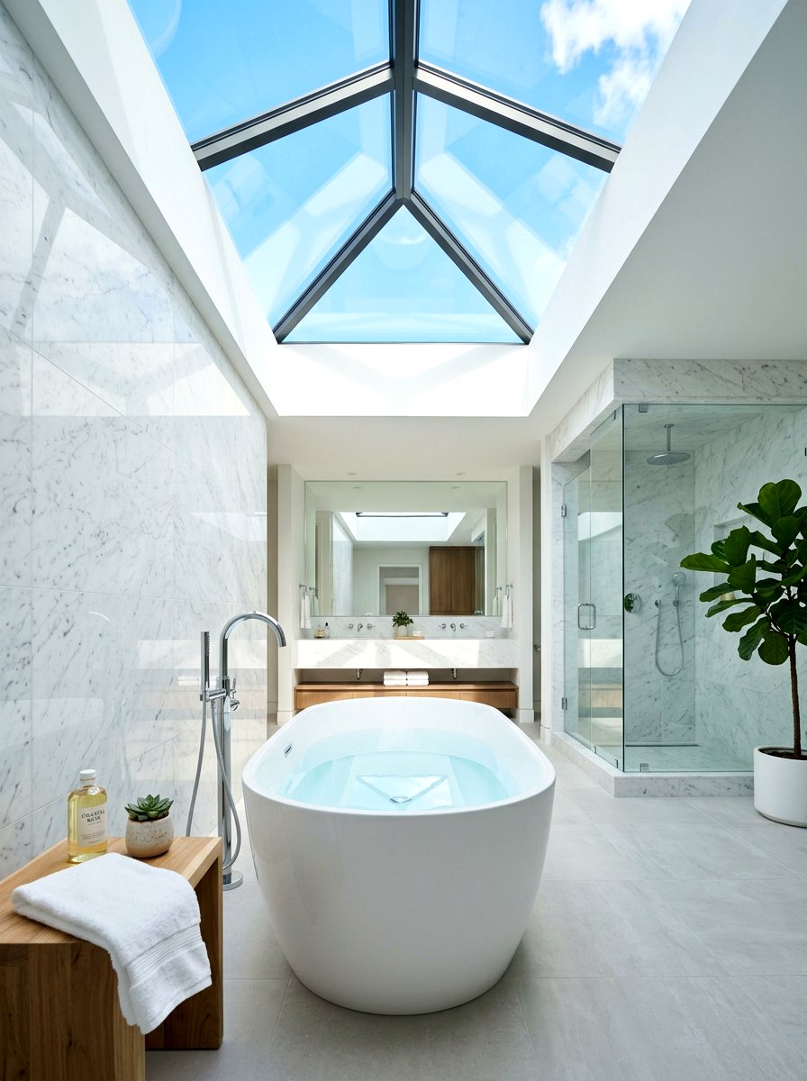 Skylight bathroom - 30 luxury hotel bath ideas