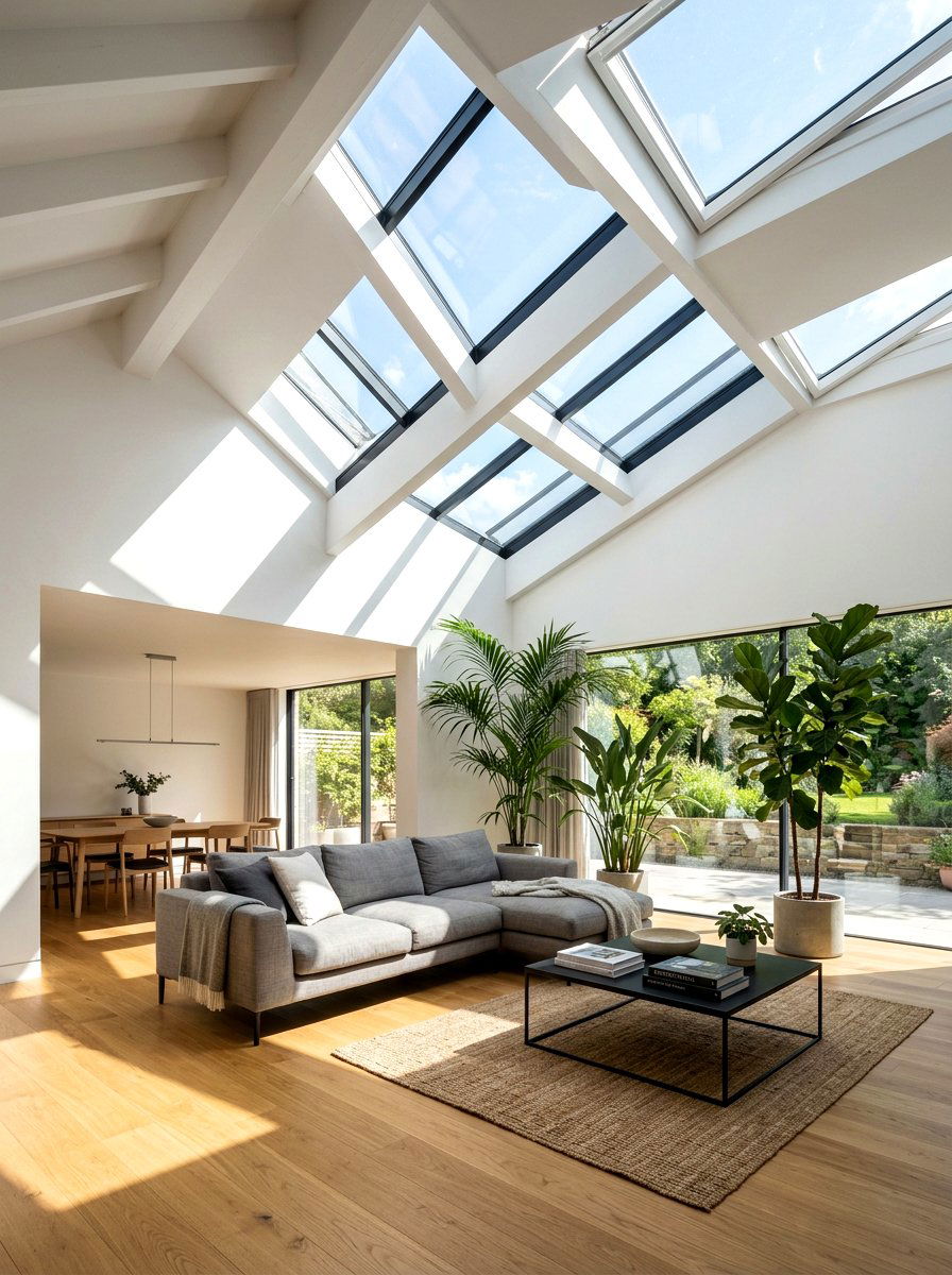 Skylight living room - 30 nature inspired living room ideas