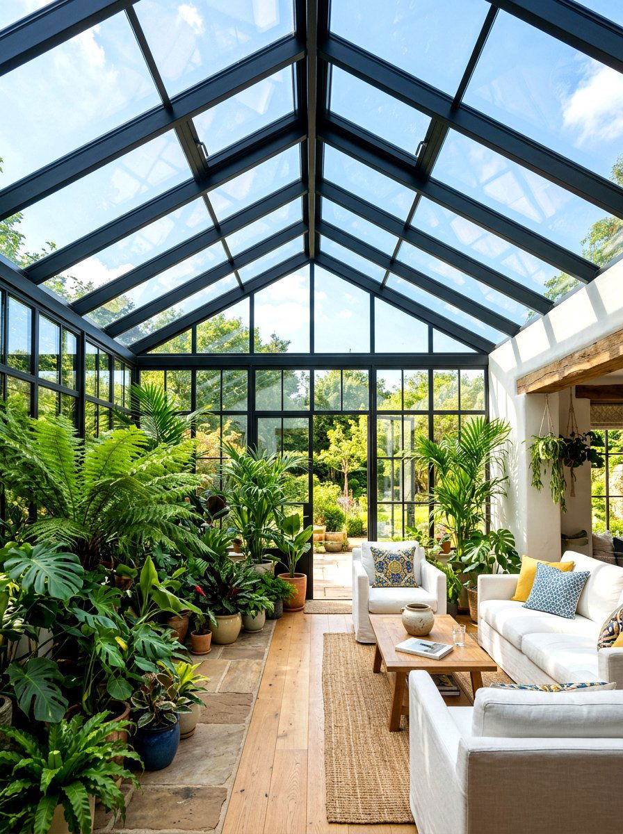 Skylight view sunroom - 30 boho sunroom ideas