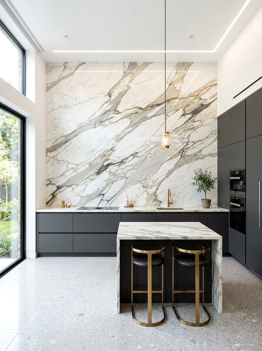 Slab Backsplash Kitchen - 30 modern kitchen ideas