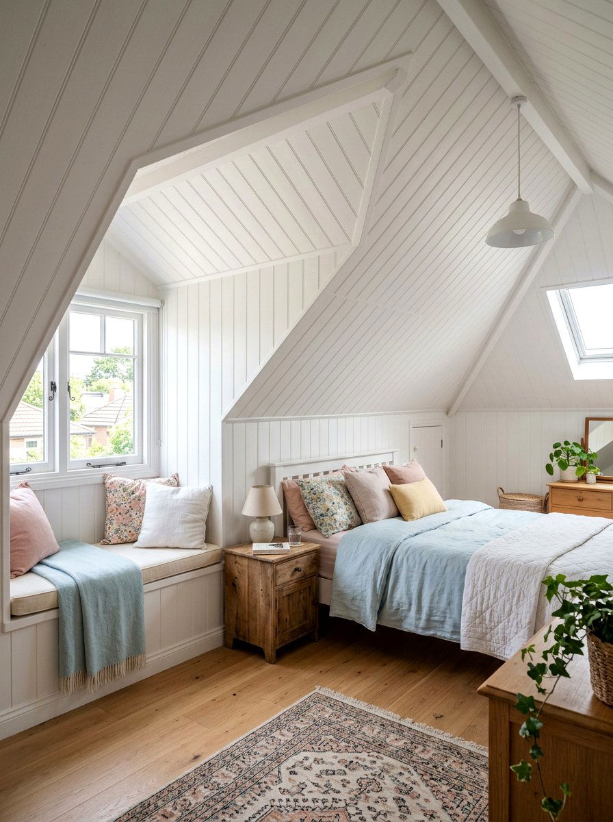 Slanted Attic Bedroom Beadboard - 30 beadboard ceiling ideas
