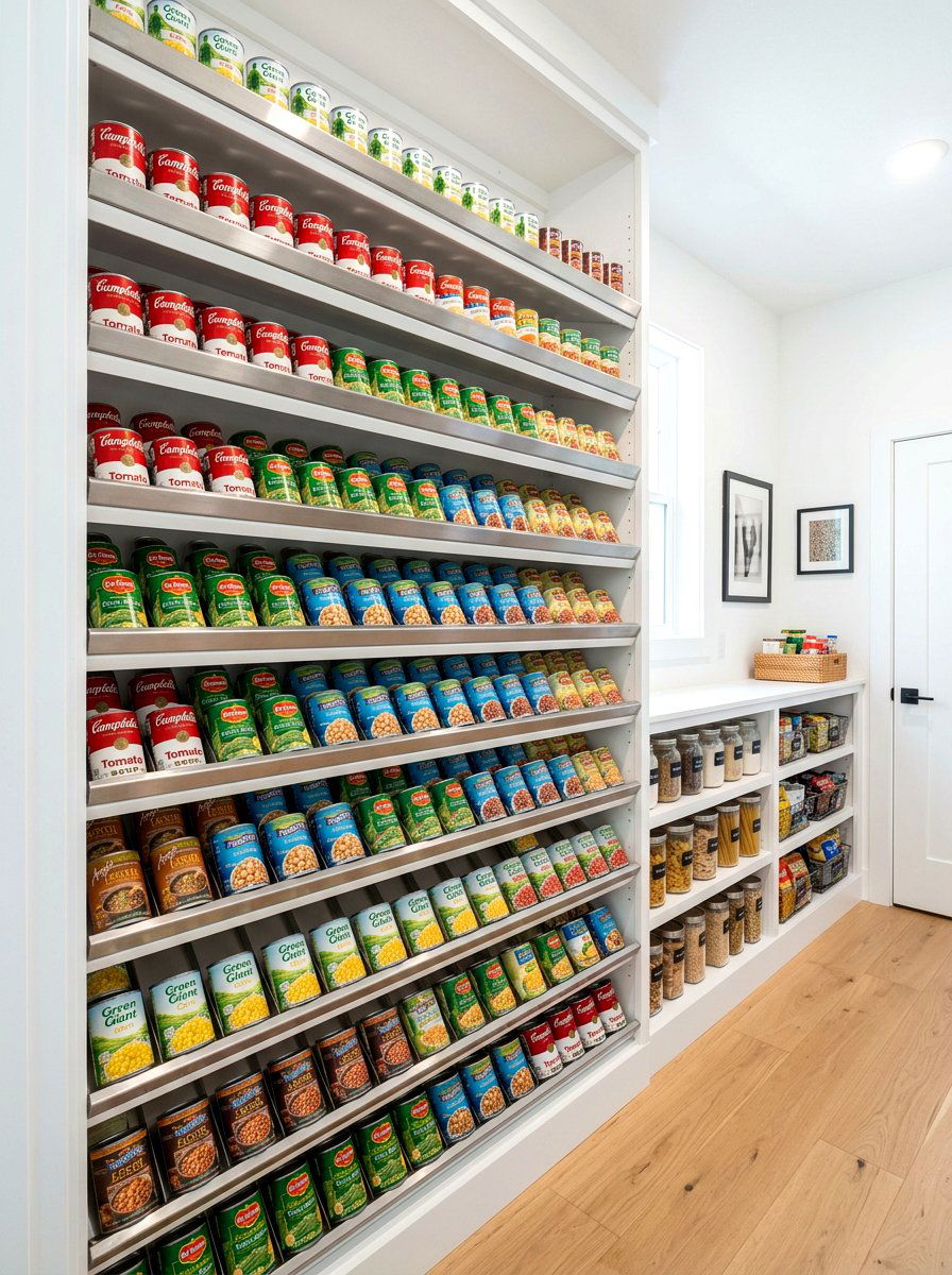 Slanted Pantry Shelving For Canned Goods - 30 pantry shelving layout ideas