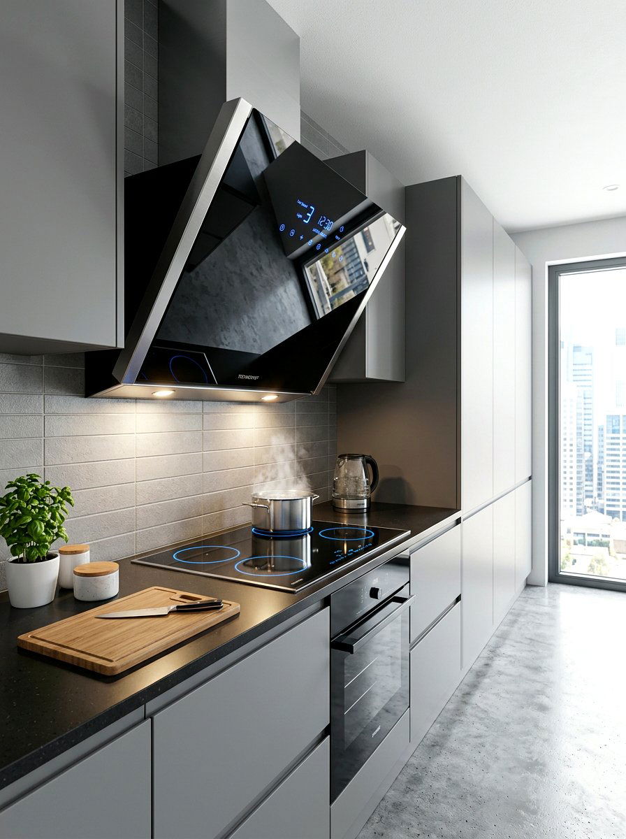 Slanted Range Hood - 30 range hood design ideas