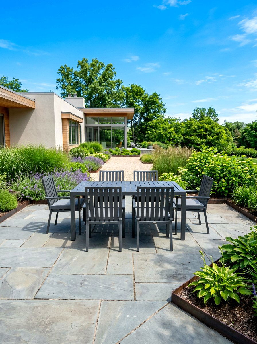 Slat Back Dining Set - 30 modern outdoor furniture ideas