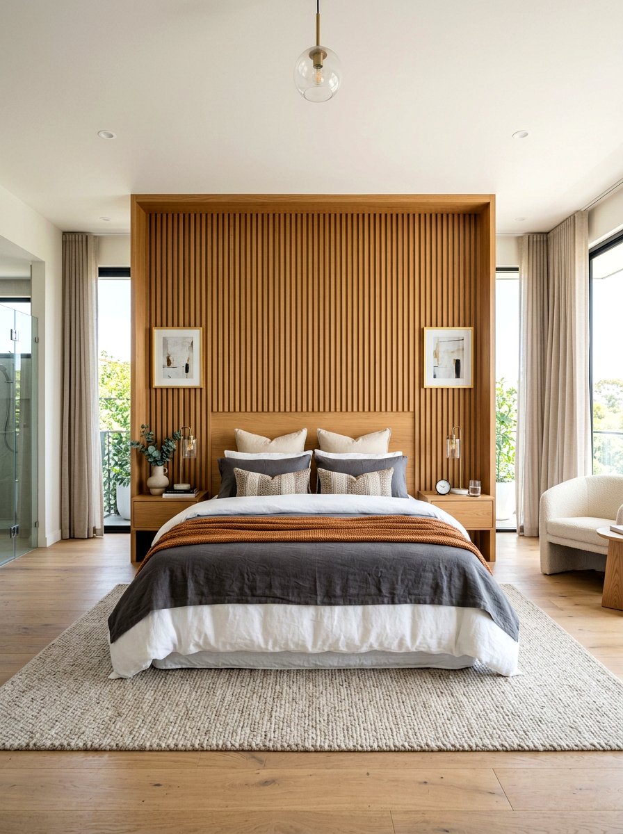 Slat Wall Behind Bed - 30 slat wall headboard ideas