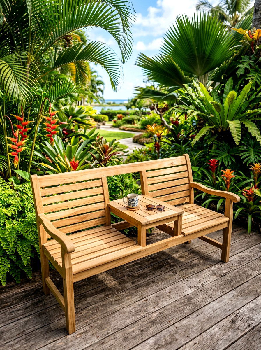 Slat Wood Bench - 30 front yard bench ideas