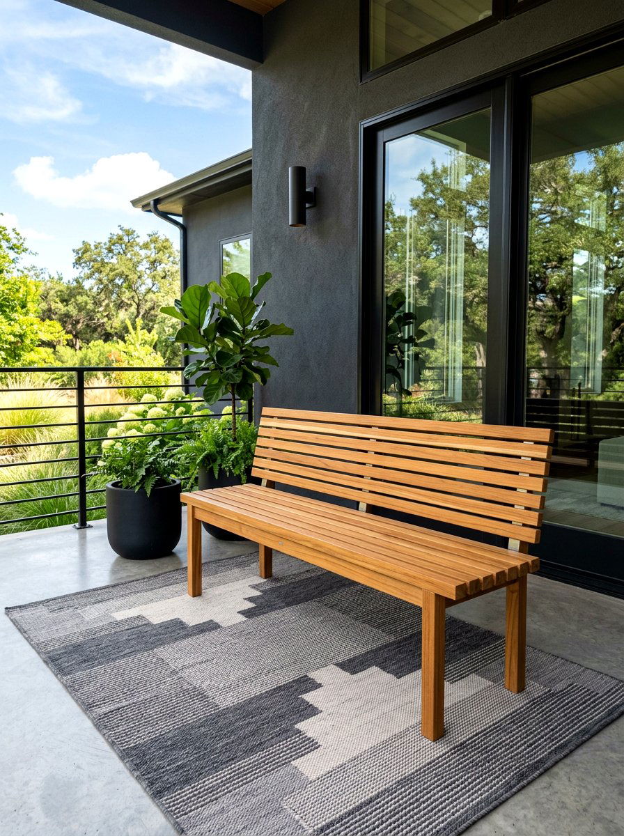 Slat Wood Bench - 30 porch furniture ideas