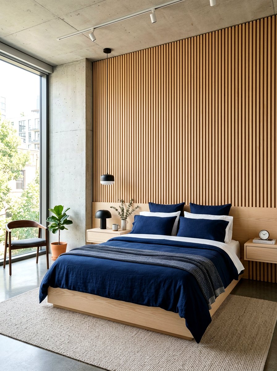 Slat Wood Headboard Bed - 30 wood bed frame ideas