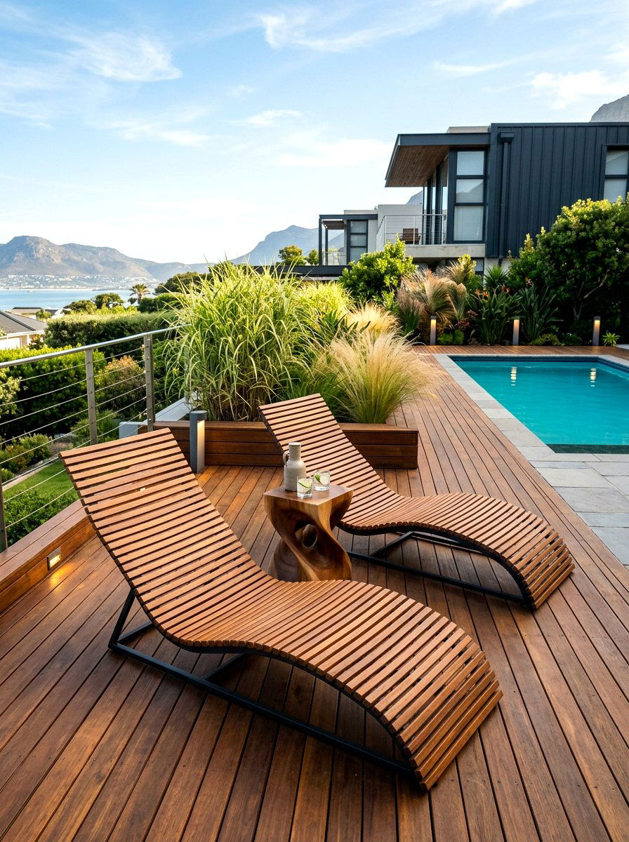 Slat Wood Sun Terrace - 30 luxury sun lounger ideas