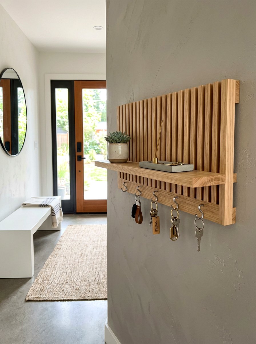 Slat Wood Wall Shelf - 30 wall mounted entry shelf ideas aesthetic