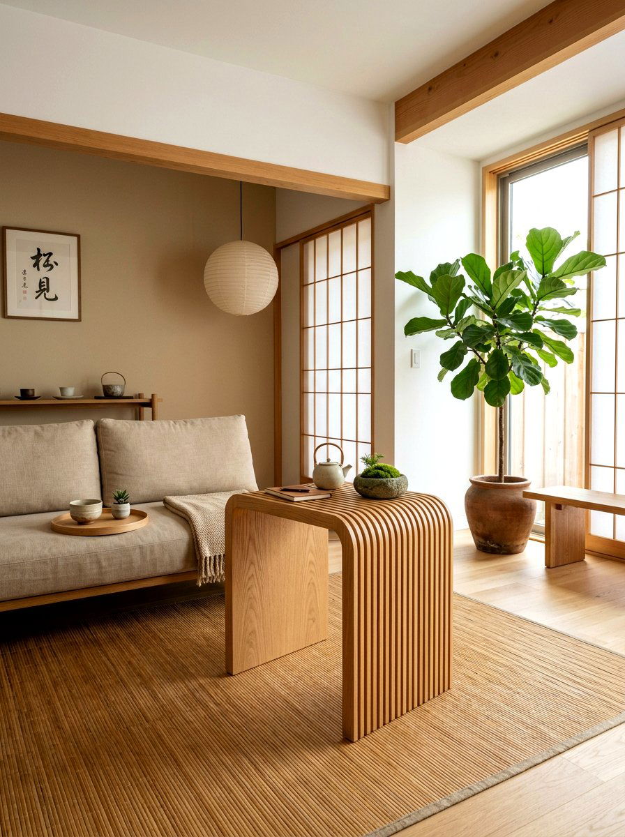Slat Wood Waterfall Side Table - 30 waterfall side table ideas