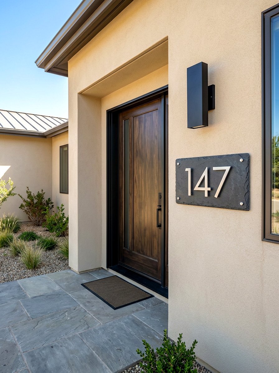 Slate Address Plaque - 30 house number display ideas