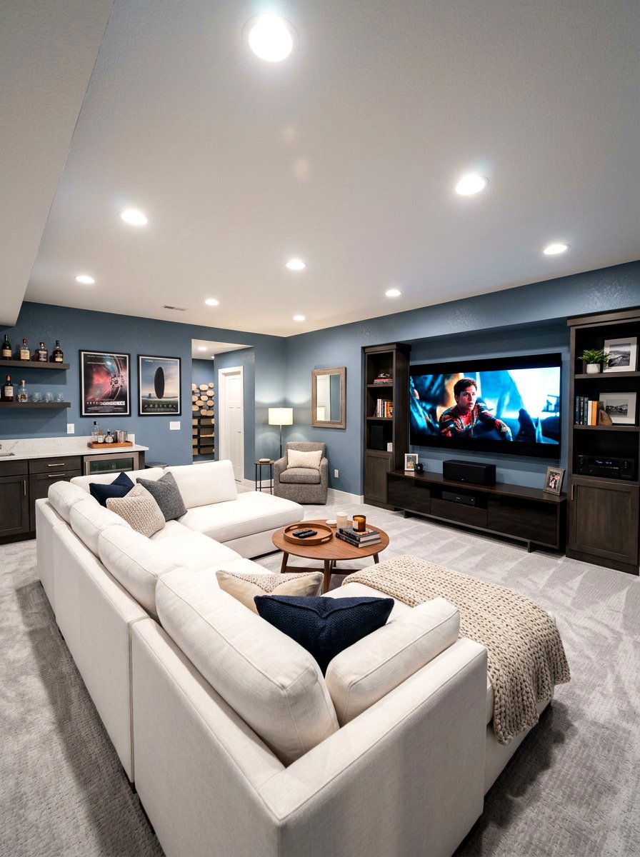 Slate Blue Basement - 30 slate blue decor ideas