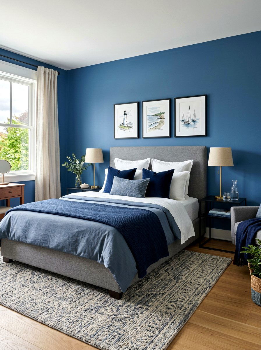 Slate Blue Bedroom - 30 healing color bedroom ideas