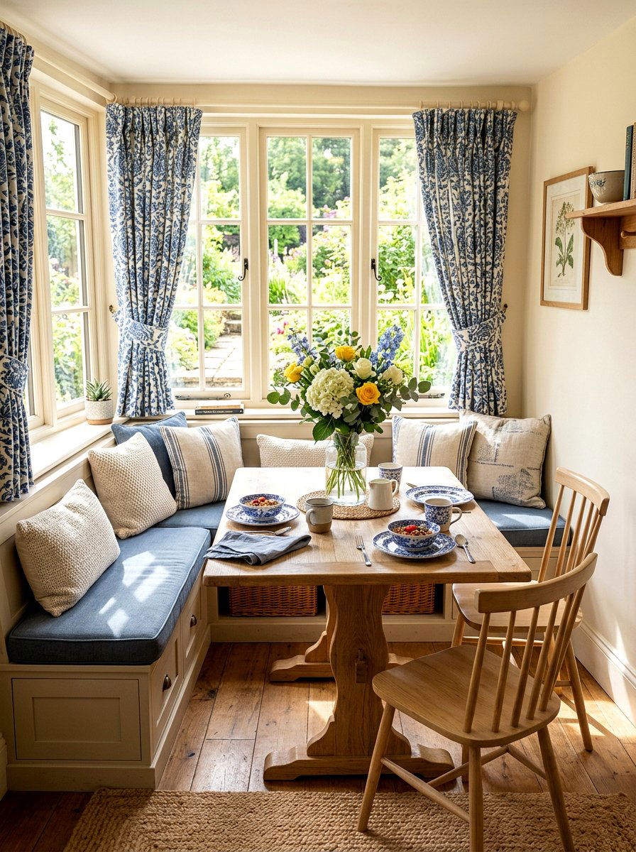 Slate Blue Breakfast Nook - 30 slate blue decor ideas