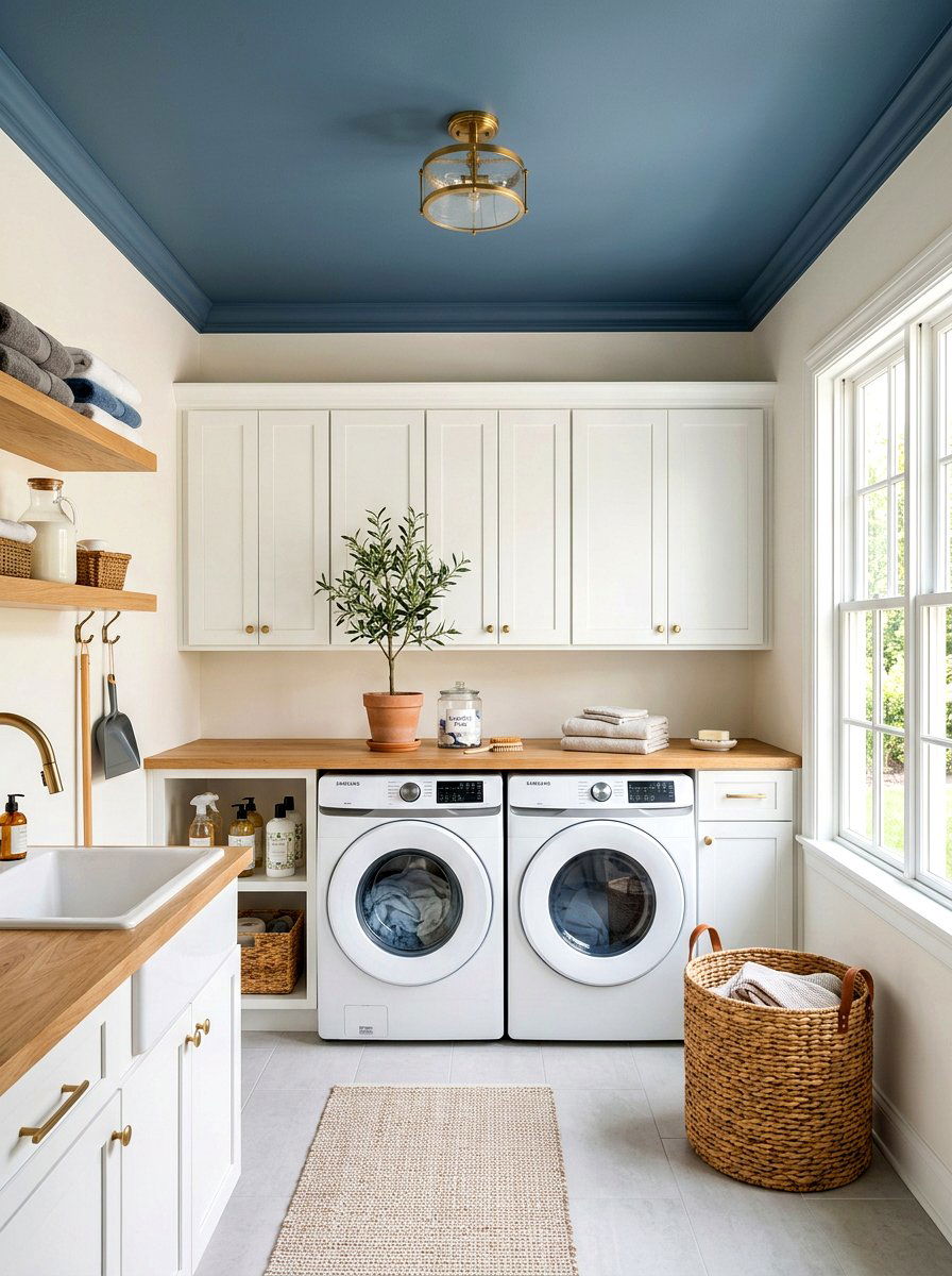 Slate Blue Ceiling - 30 statement ceiling paint ideas