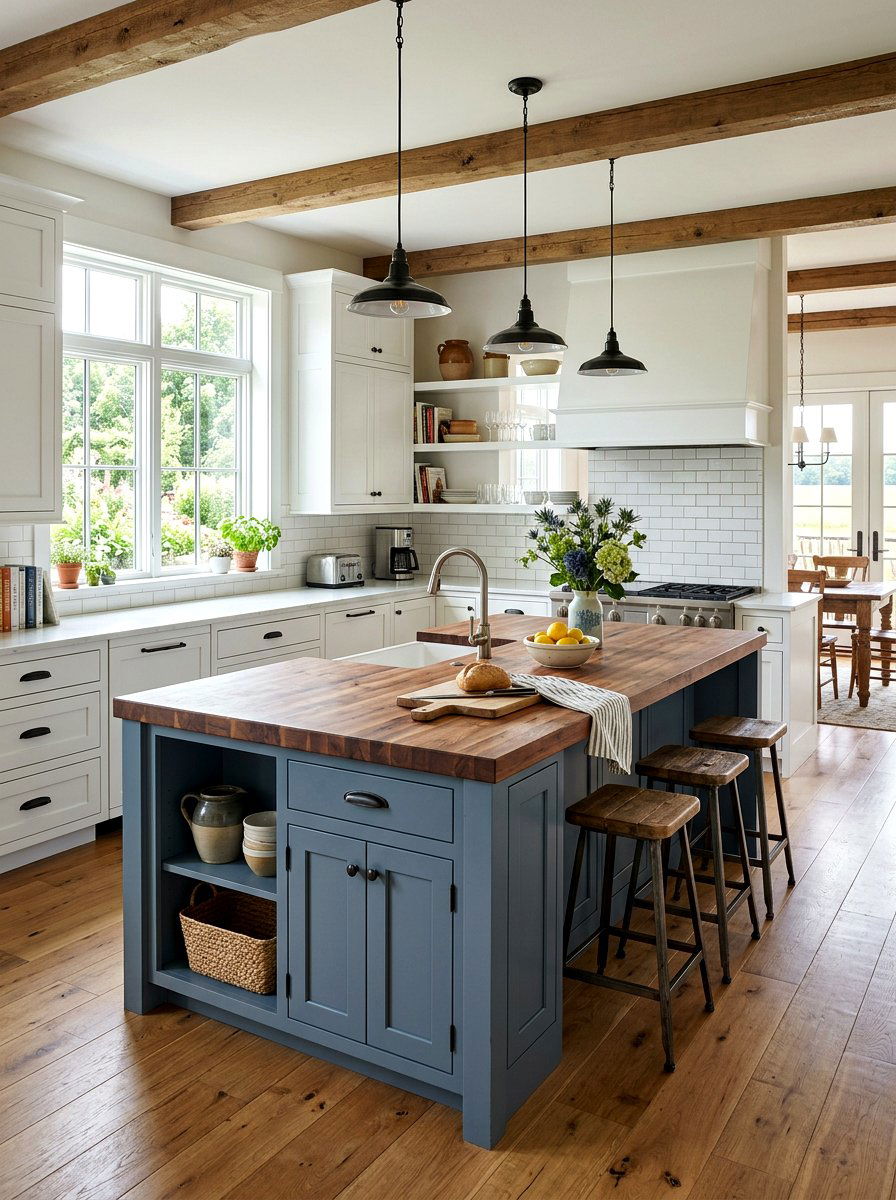 Slate Blue Farmhouse Kitchen - 30 slate blue decor ideas