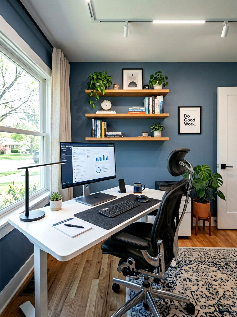 Slate Blue Home Office - 30 slate blue decor ideas