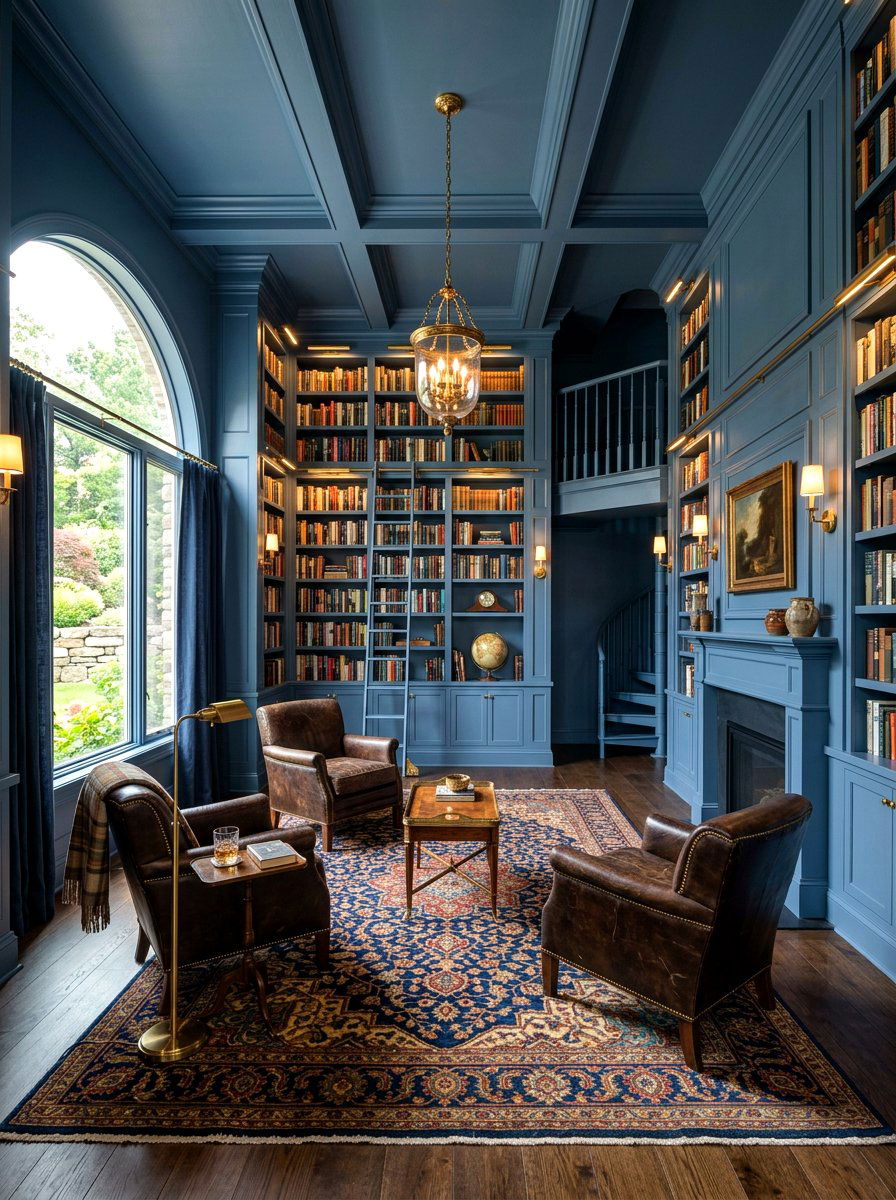 Slate Blue Library - 30 slate blue decor ideas