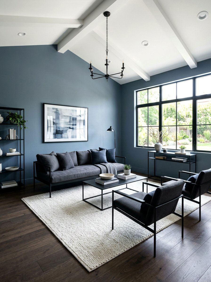 Slate Blue Living Room - 30 blue living room ideas