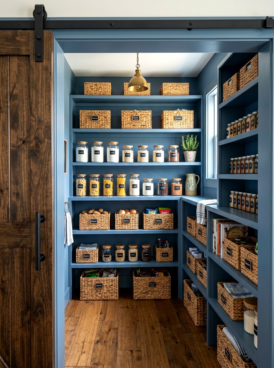 Slate Blue Pantry - 30 tiny room big color ideas