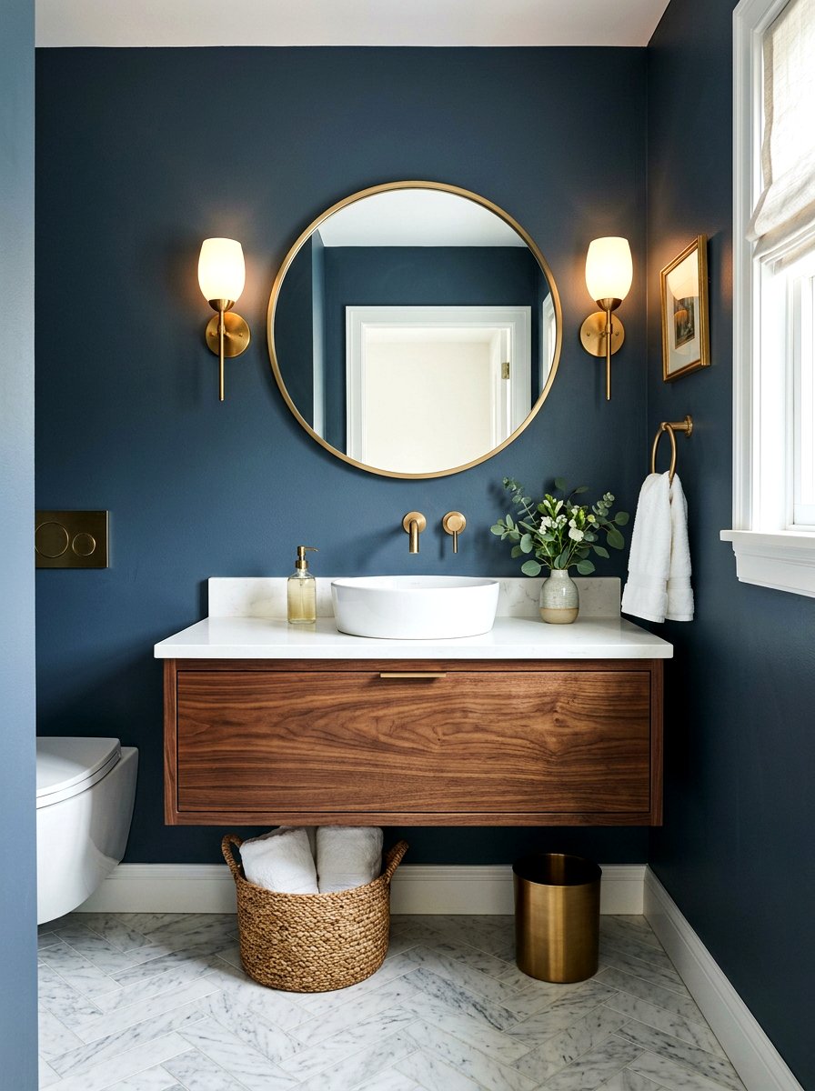 Slate Blue Powder Room - 30 slate blue decor ideas