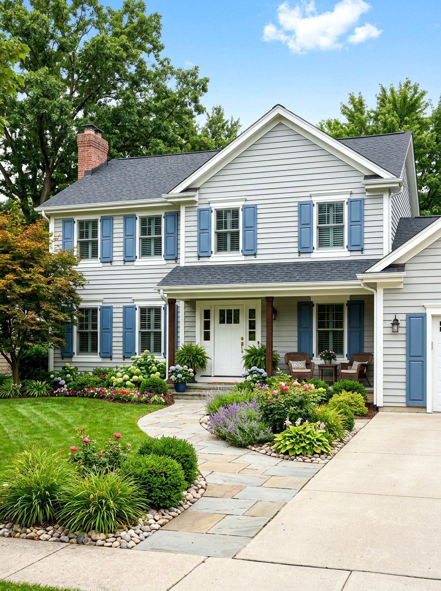 Slate Blue Shutters - 30 shutters color ideas