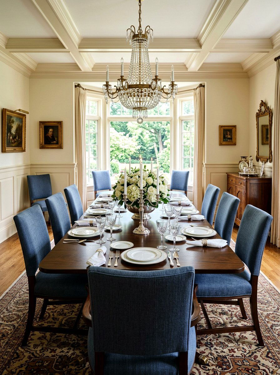 Slate Blue Traditional Dining Area - 30 slate blue decor ideas
