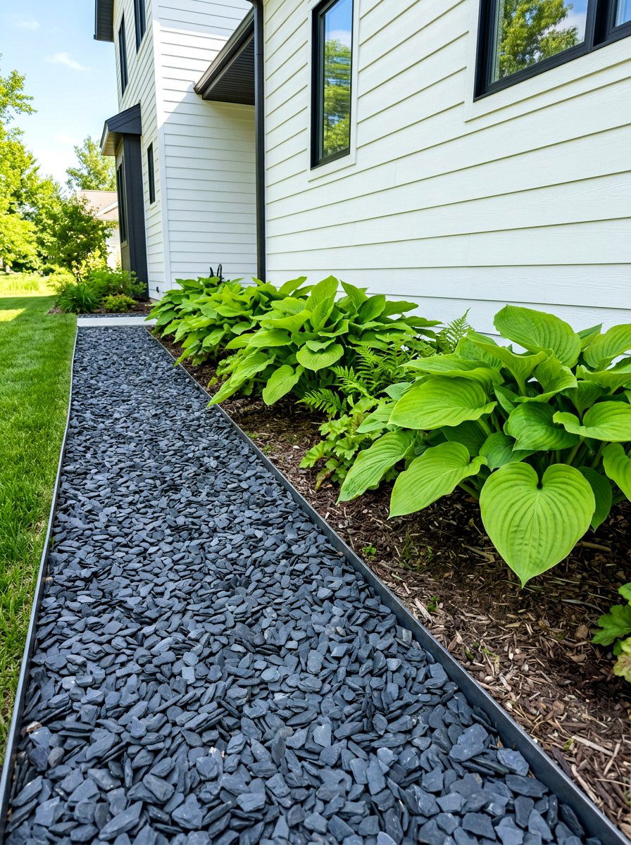 Slate Chip Border - 30 rock landscaping ideas