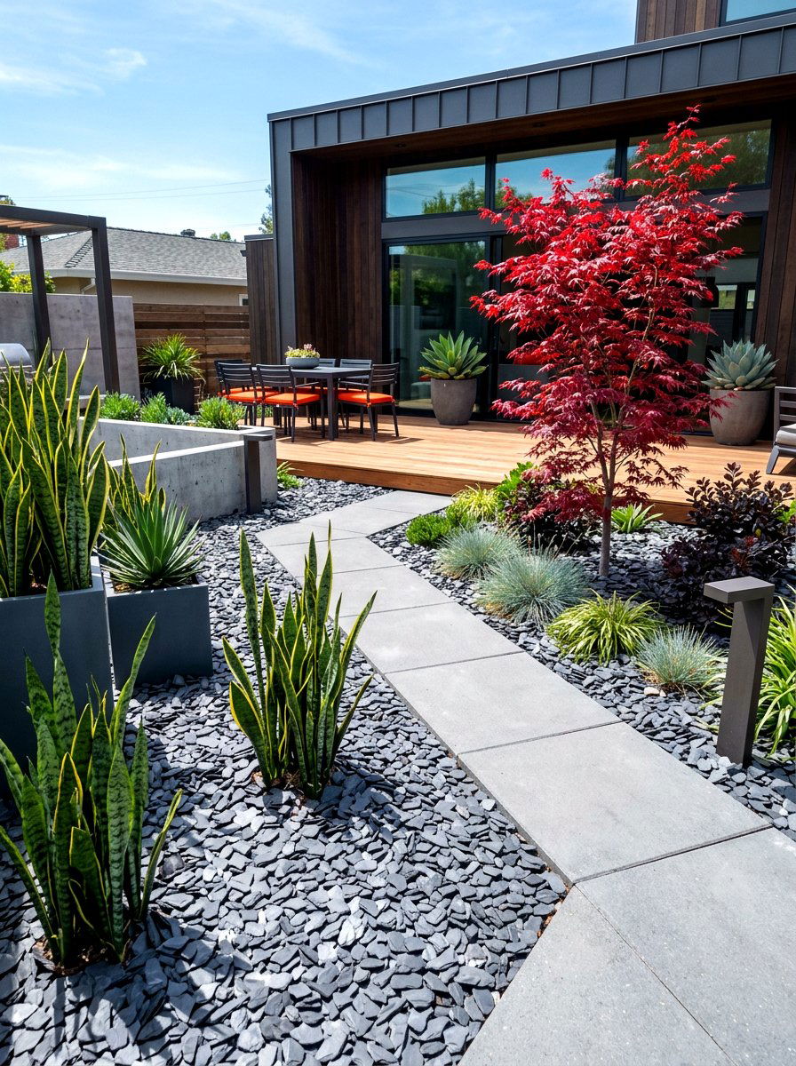 Slate Chips Mulch - 30 flower bed mulch ideas
