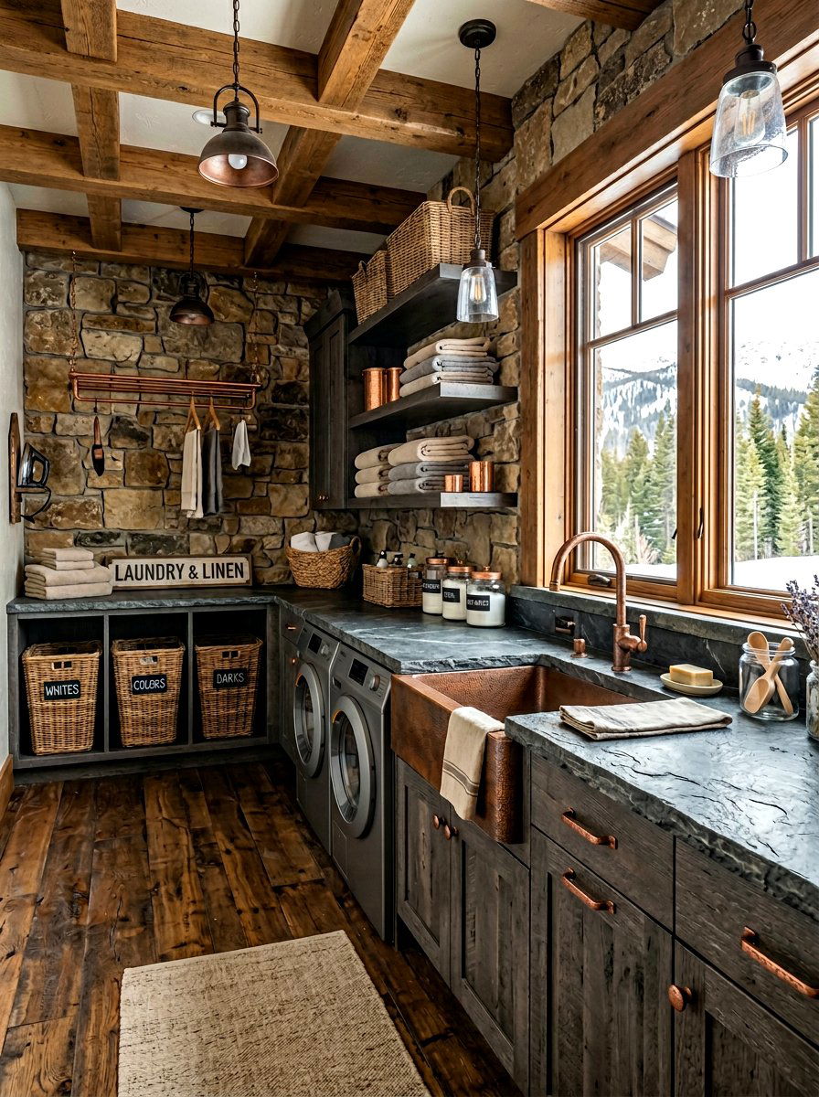 Slate Countertop Area - 30 laundry room countertop ideas
