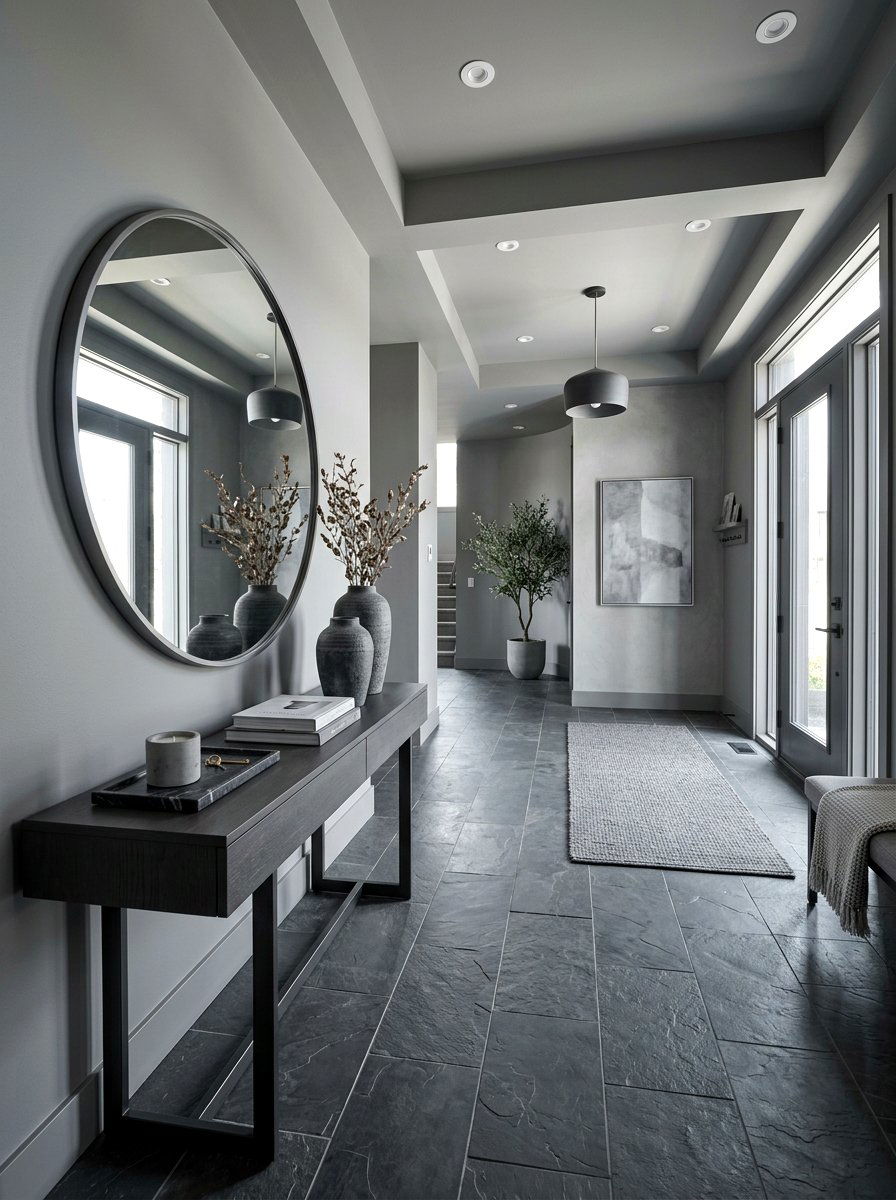 Slate Entryway - 30 monochrome room ideas