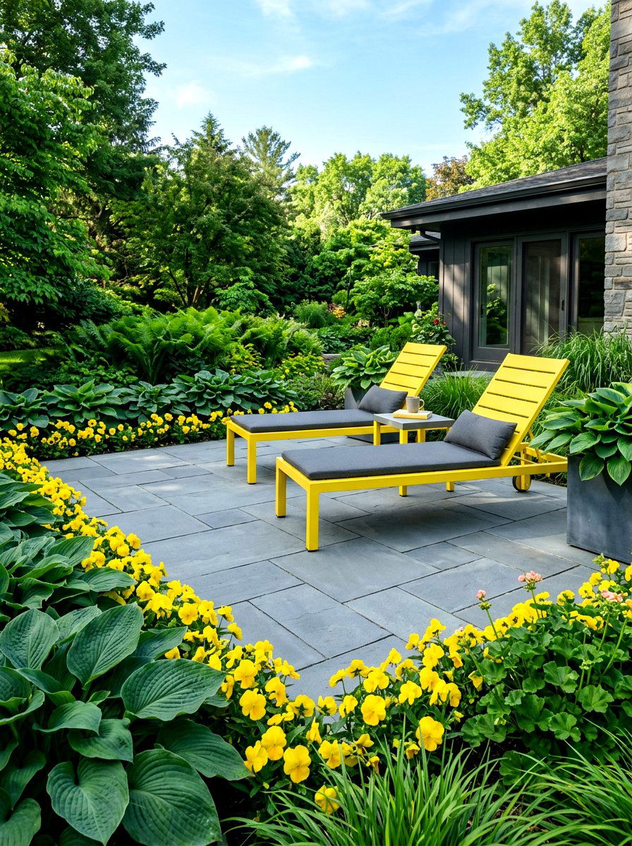 Slate Gray And Lemon Yellow Patio - 30 patio color scheme ideas