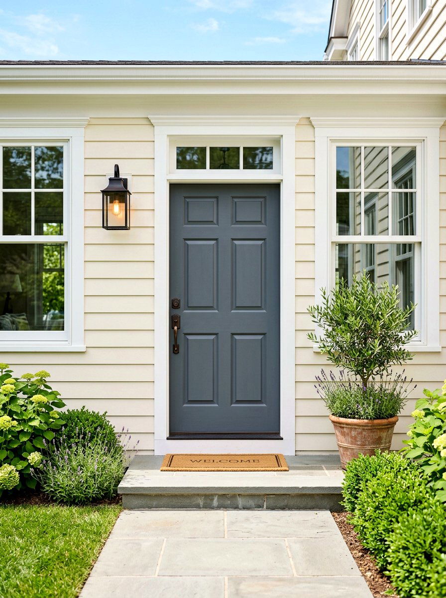Slate Gray Cape Cod Front Door - 30 Cape Cod front door ideas