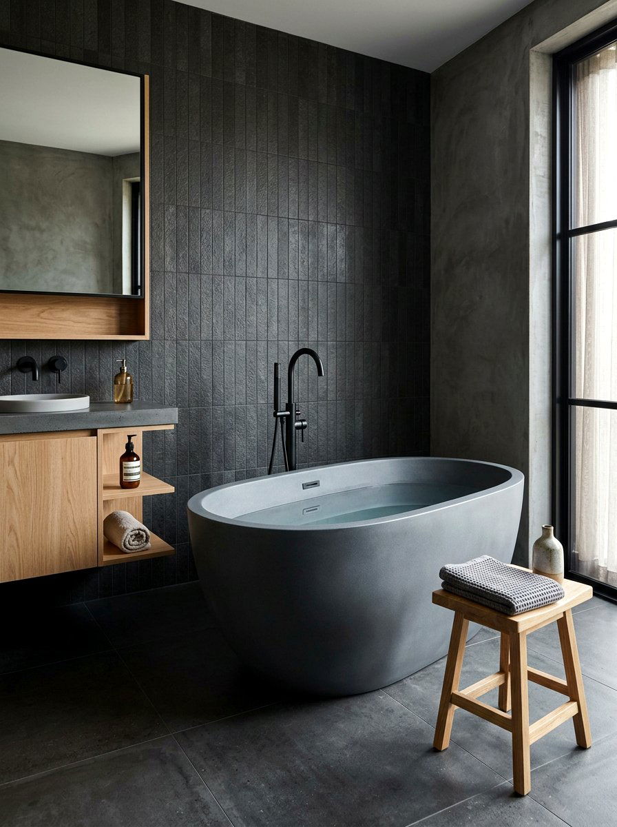 Slate Gray Deep Soaker - 30 soaking tub ideas