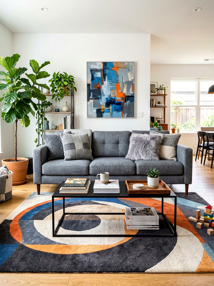 Slate Gray Fabric Sofa - 30 sofa styling ideas