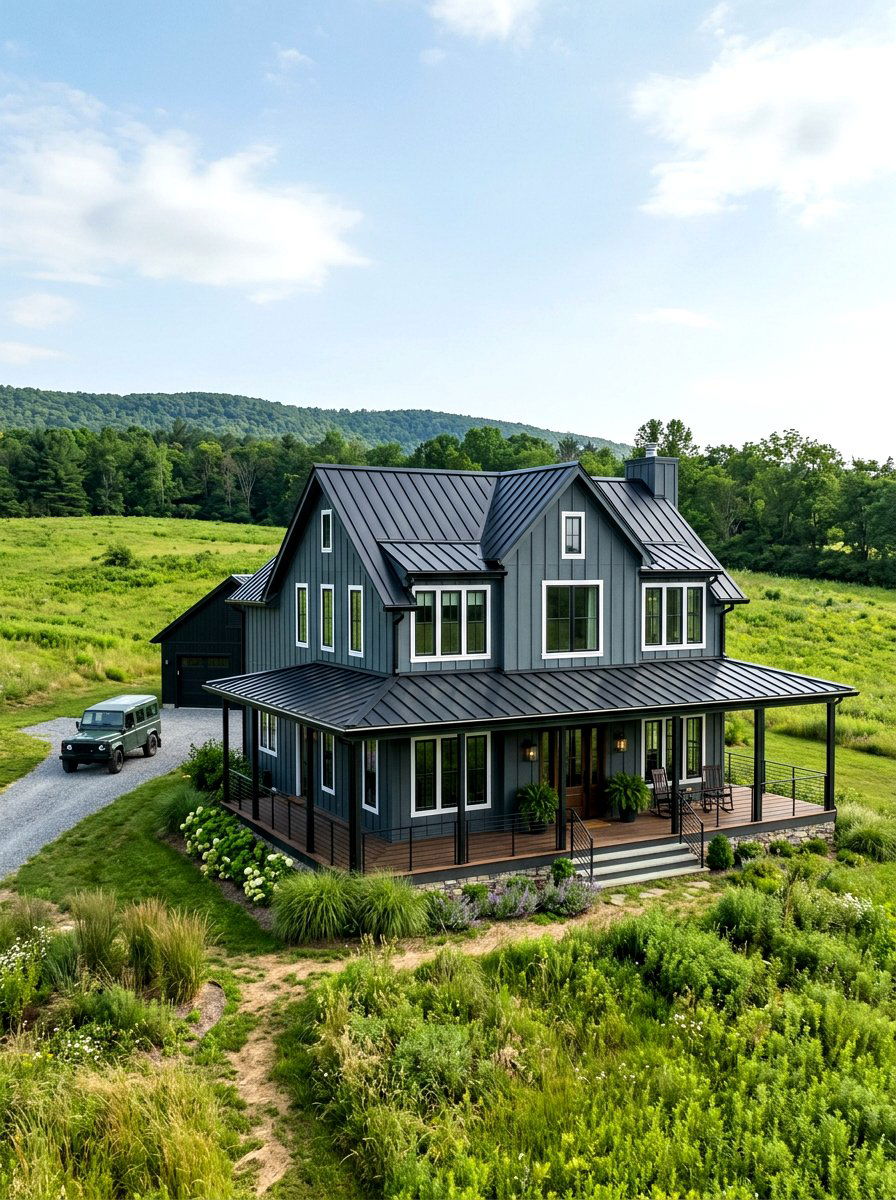 Slate Gray Modern Farmhouse Exterior - 30 gray house exterior ideas