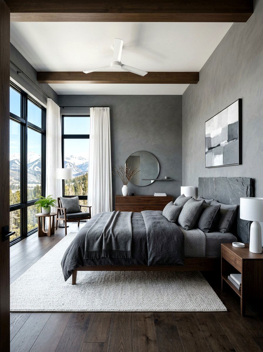 Slate Gray Mountain Bedroom - 30 mountain modern bedroom ideas